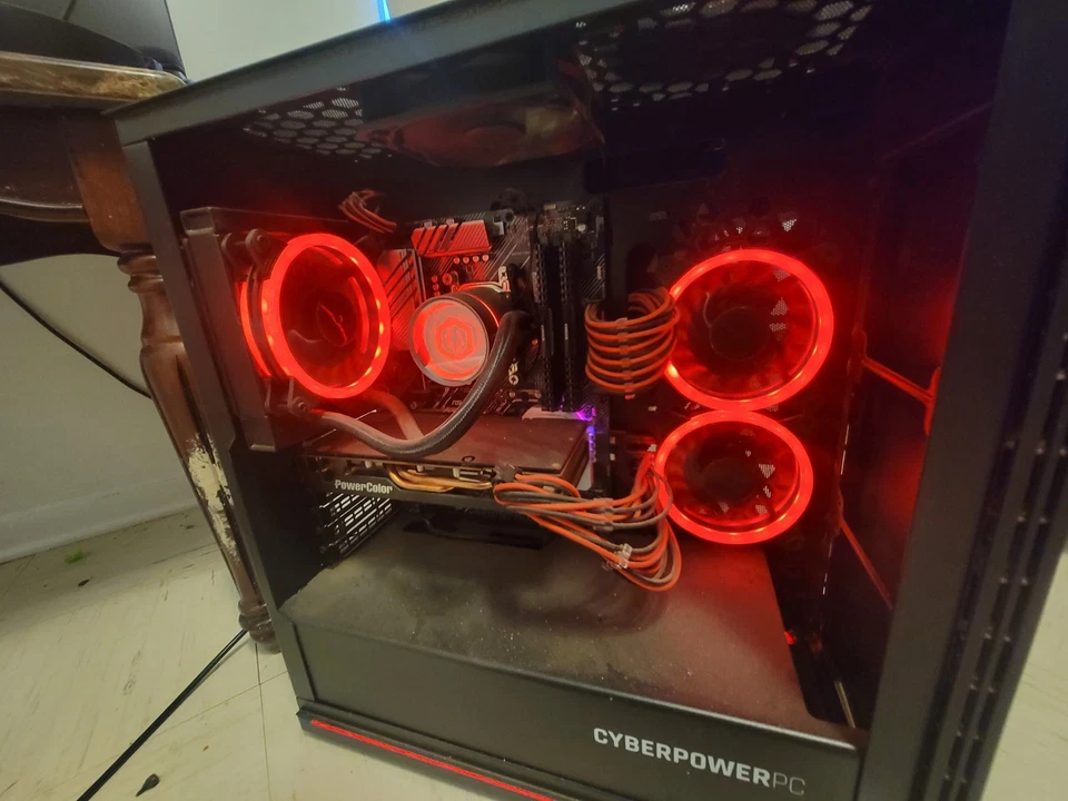 Cyberpower Pc Gaming Computer. Water Cooled Cpu. Monitor and Corsair Mouse Combo - Image 2 of 4