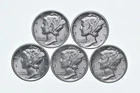 High Grade Lot 1938 1935 1937 1935 1939 Mercury Dime Collection *581