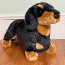 Douglas Cuddle Spats Black  Tan Dachshund 16" Plush Stuffed Animal 2002