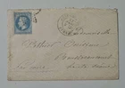 Old Letter From 1869 Napoleon 3 Blue Stamped Postmarked Paris 19th