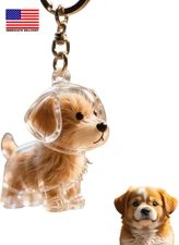 Dog Hair Collector Keychain Charm Memorial Storage Box, Dog Shape Pet Hair Memor