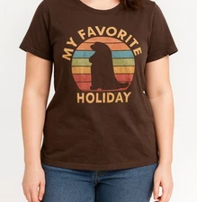 Port and Company Brown Groundhog Holiday T-Shirt