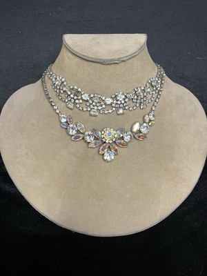 Rhinestone Necklaces Perfect For Wedding Or Prom Events. No Stones Missing.