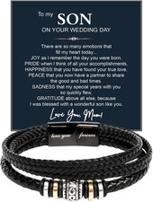 To My Son Grandson Bracelet From Mom Grandma, Infinity Knot Love You Forever Lin