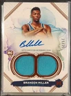 2023-24 Topps Motif Rookie Dual Relic Autographs Brandon Miller #102 Orange /25