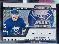2022-23 Upper Deck Credentials - Debut Ticket Access Casey Fitzgerald #117...