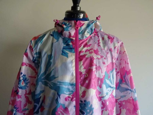 JOULES Right as Rain PINK BLUE FLORAL Waterproof PACKABLE RAINCOAT Womens 10 - Picture 2 of 7