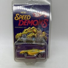 Hot Wheels Turboa Speed Demons Series #2061 1985 Yellow Damaged Card + Protector
