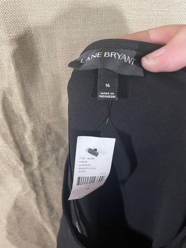 Lane Bryant New Basic Black Dress Tie Belt size 16 short sleeve Below Knee - Picture 17 of 17