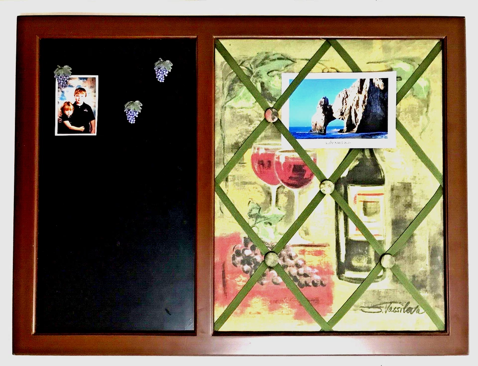 Fabric & Blackboard Message Board-Magnetic-Notes-Photos-Artist Signed-Free Gift - Image 2 of 4