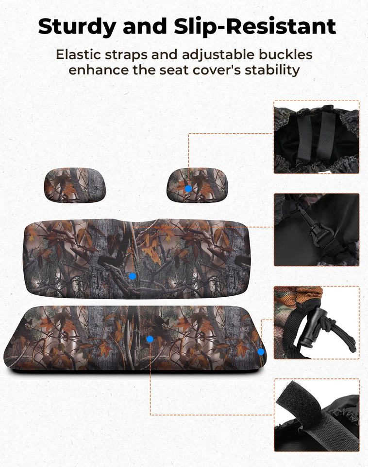 Capa de assento camuflada UTV para Polaris Ranger 500/700/800 2002-2008 - Imagem 4 de 4