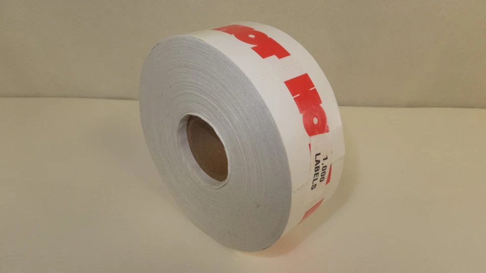 Pegatinas bronceadoras HOT (palabra) ~ perforadas ~ rollo de 1000  Foto 2 de 2