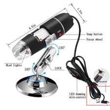 1600X 8LED 2MP USB Digital Microscope Endoscope Zoom Camera Magnifier With Stand