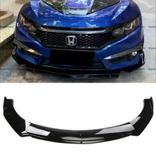 For Honda Civic SI Sedan Coupe Front Bumper Lip Spoiler Splitter Glossy Black