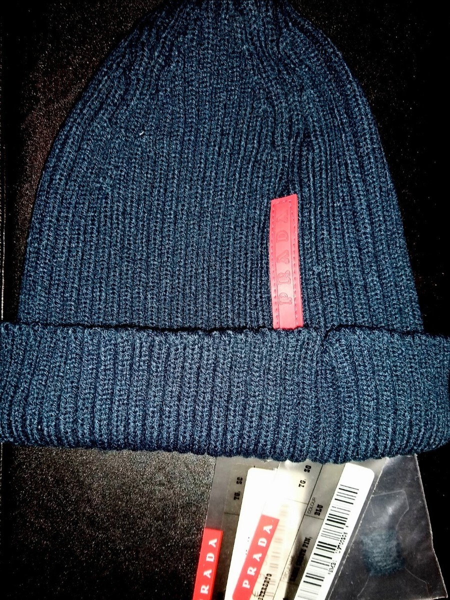 ニットキャップ・ビーニー PRADA BLACK WOOL BLEND BEANIE HAT s-l1200.jpg