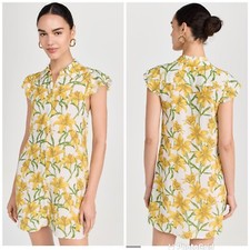 alice + olivia Jem Ruffle Sleeve Mini Shirt Dress in Stargazer Multi Size XS NWT