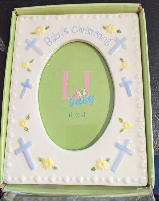 Alco Industries Baby's Christening 4 x 6 photo frame Baby Boy LJ Baby
