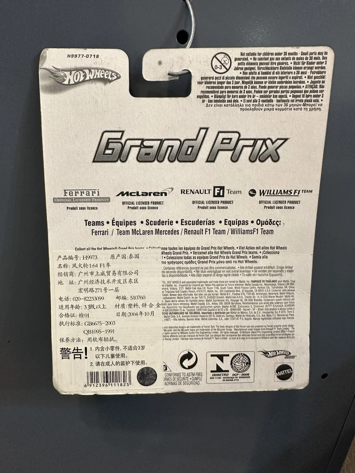 2004 Hot Wheels Mattel Grand Prix Racer Williams F1 Team HP Montoya R Schumacher - Image 3 of 4
