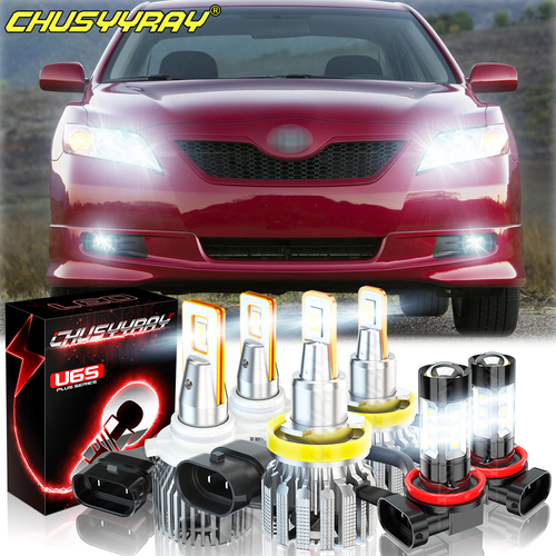 6000K White LED Headlight & Fog Light Bulbs Combo Kit For Toyota Camry 2007-2014