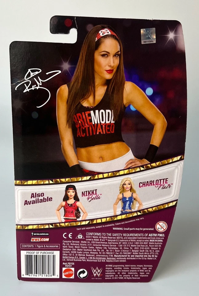 Figura de acción de lucha libre Brie Bella WWE Barbie 12" nueva 2017 luchadora profesional nueva sin usar, en caja Foto 3 de 4