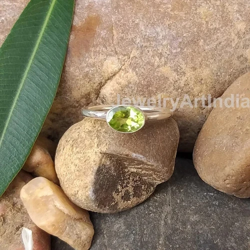 Peridot Ring, Genuine Peridot Gemstone Ring, 925 Silver Ring, Handmade  All Size