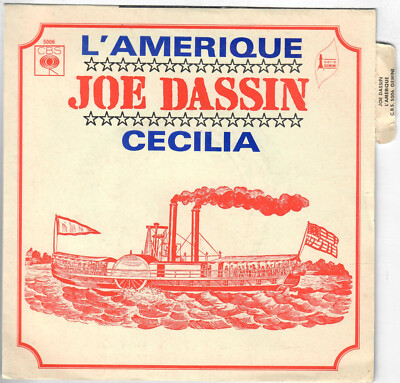Joe Dassin L'Amérique Cécilia 1970 French 60s Pop SP CBS Languette 45T