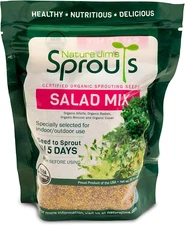 Organic Salad Sprout Mix - Non-GMO Microgreens Seeds for Healthy Broccoli, Alfal