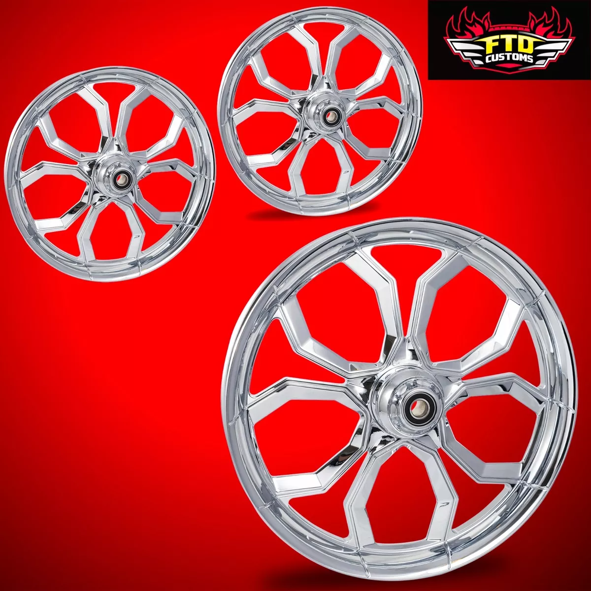 Harley Davidson Tri Glide Trike Freewheeler Chrome Wheels Tires