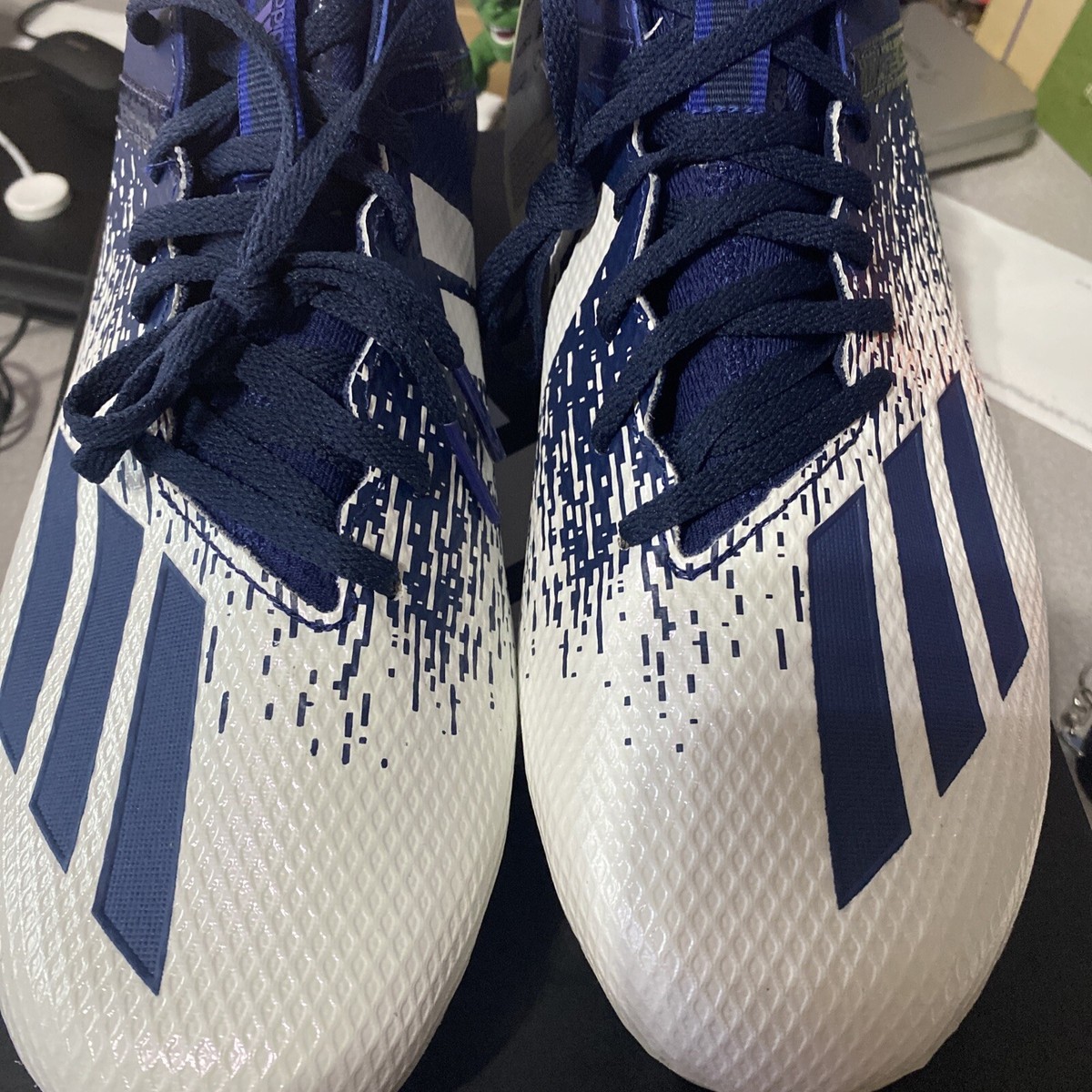 Adidas Adizero Scorch Football Cleats White Navy Blue FW4087  display picture 1