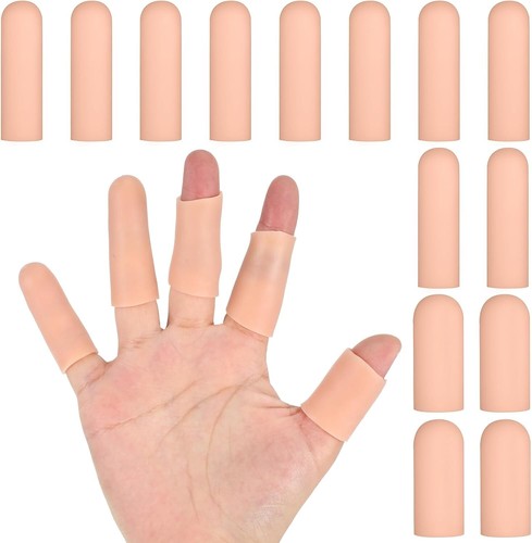 14 Pc or 20 PCS Gel Finger Cots,Silicone Finger Protectors Thumb Protector Cover - Picture 13 of 20