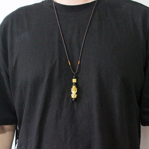 Pixiu Pendant Necklace Gold Color Lucky Feng Shui Faith Amulet Necklace - Picture 6 of 11