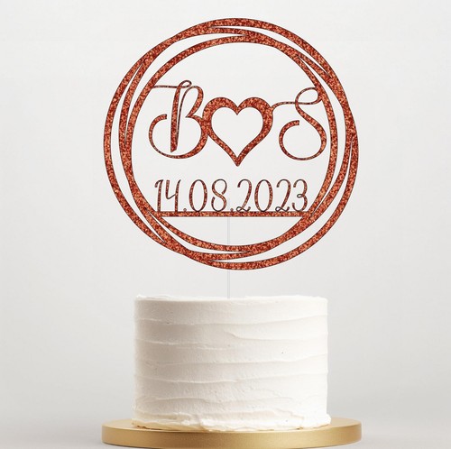 Personalised Wedding Cake Toppers, Wedding Party Celebrations Toppers 14 Colours - Picture 19 of 21