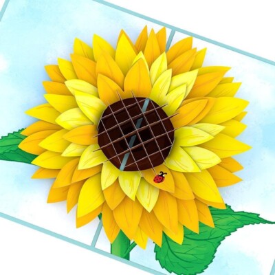 Lovepop Beautiful Vibrant Sunflower Bloom, 3-D Pop-Up Card, 5'' x 7''