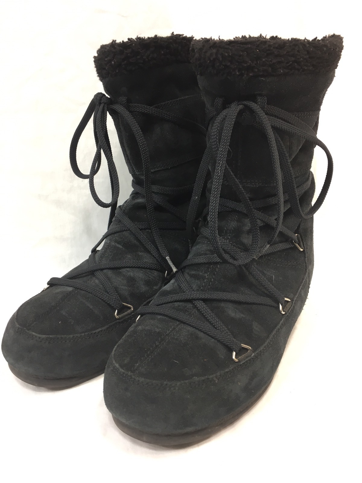 Tecnica Moon Stiefel Stiefel Moon Fashion Winter BLACK Suede Damenschuhe Größe 6.5 Pull-On Laces EUC 840303 Tecnica Moon Stiefel Stiefel Moon Fashion Winter BLACK Suede Damenschuhe Größe 6.5 Pull-On Laces EUC 840303