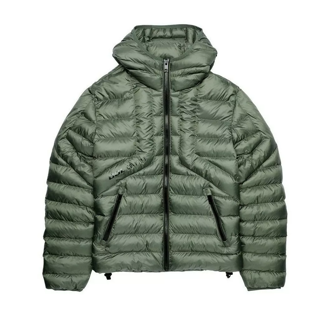 Diesel Thinsulate Featherless Puffer Jacket Khaki BNWT Designer Mens Eco Coats