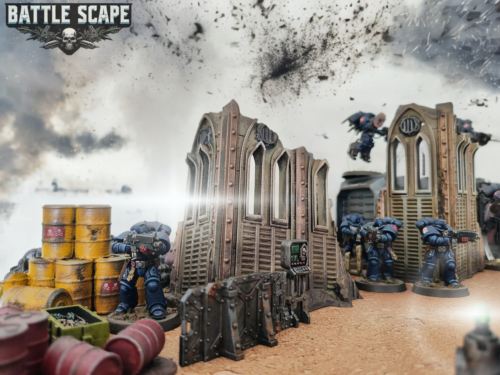 Battle Scape Starter Set 1 - Gothic Ruins & Barrels Scenery  for Warhammer 40k - Picture 1 of 5