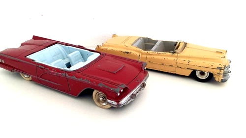 Dinky Toys Diecast Cars Ford Thunderbird & Cadillac Eldorado Vintage LOT 2x