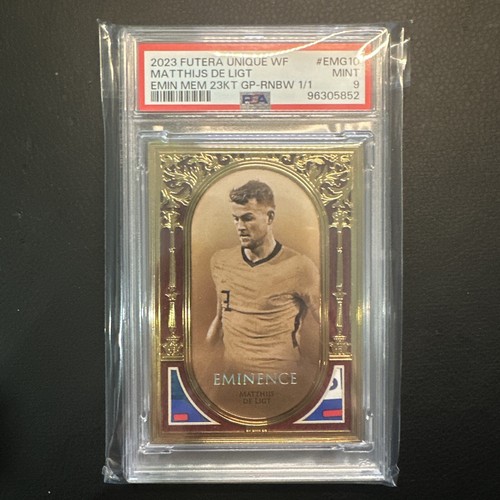 Matthijs De Ligt 2023 Futera Unique 1/1 23KT Gold Match Worn Patch PSA 9