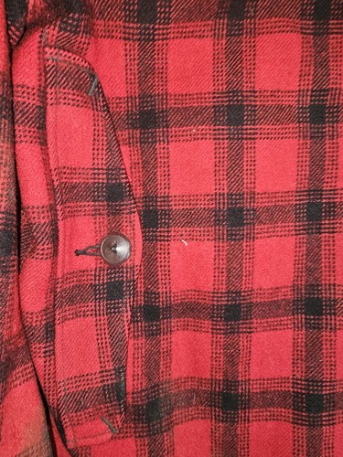 Vintage Woolrich Buffalo Plaid Wool Hunting Jacket w/ Game Pouch Men's Size 42 - Picture 12 of 12