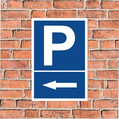Parkplatz-Schild Pfeil nach links parken Parkplatz Wegweiser - 4 Größen