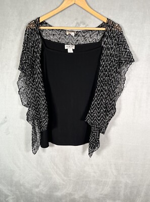 MKM Designs Womens Sheer Gauze Cardigan W/ Camisole 3/4 Sleeve Blouse Career 1X