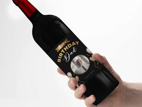 Personalised PHOTO wine bottle label 21st/30th/40th/50th gift idea birthday - Picture 2 of 3