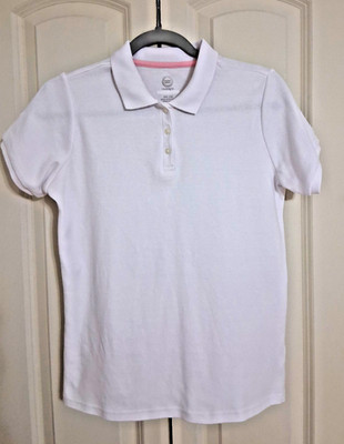 Wonder Nation White Girl's School Uniform Polo Shirt Top Size XXL (18)