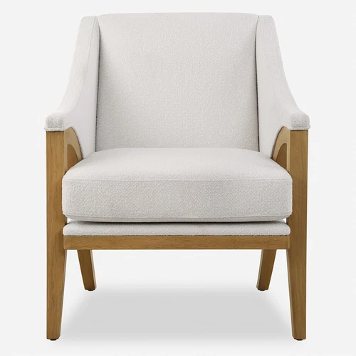 Uttermost Evolve White Fabric Accent Chair - Picture 3 of 6