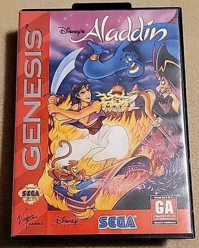 Disney's Aladdin (Sega Genesis, 1993) CIB w/Manual Complete Hangtab