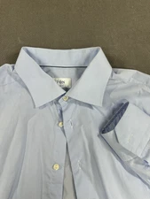 Eton Contemporary signature Twill Dress Shirt mens size 46/18 Light Blue L/S