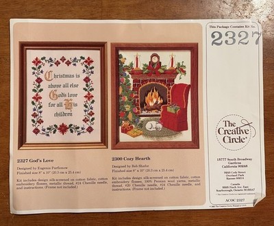 Christmas Cozy Hearth Crewel Embroidery Kit Wool Yarn Creative Circle #2327