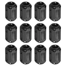 12 Pcs Ferrite Filter Ring Core Cable Clip ID 13mm Regular Styles, Black