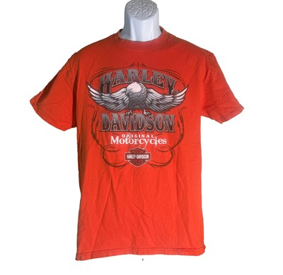 #ad HARLEY DAVIDSON MINNEAPOLIS ST. PAUL MN Short Sleeve T Shirt Orange Large $10.99