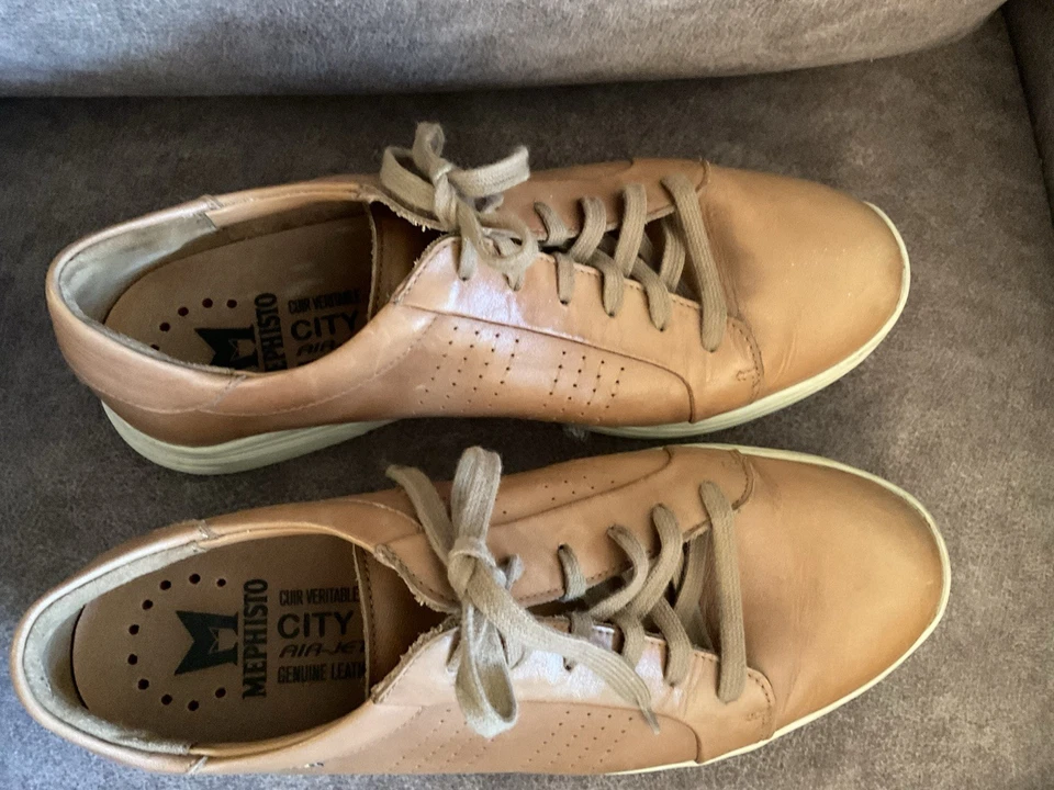 MEPHISTO CITY ТУРИСТИЧЕСКИЕ МУЖСКИЕ РАЗМЕР 8 КОНЬЯК НУБУК КОЖАНЫЕ КРОССОВКИ AIR JET SYSTEM - Изображение 2 из 4